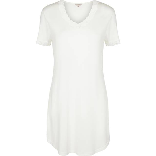 Lady Avenue Silk Jersey Nightgown - Ivory - X-Small