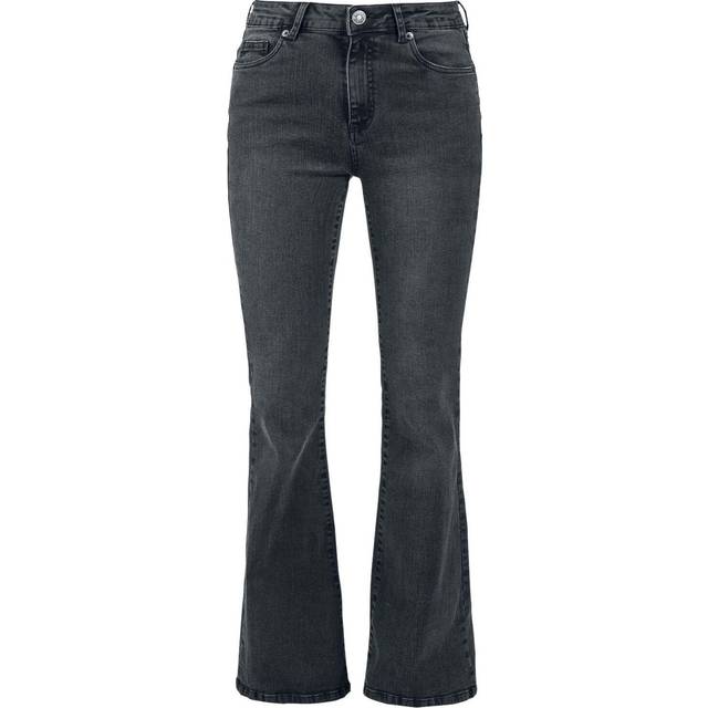 Urban Classics Ladies High Waist Flared Denim Trousers Jeans black - W30L32