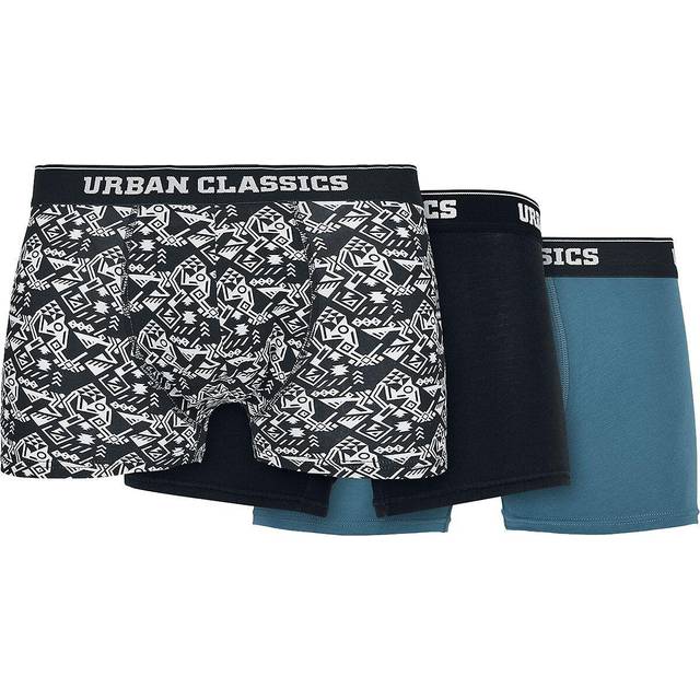 Urban Classics Boxershorts för män, trepack av ekologisk bomull, 3-pack, flerpack, boxershorts, ekologisk bomull, finns i många färger, storlek S till 5XL, Vit/marin/svart, 3XL