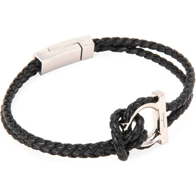 Ferragamo Men Gancini bracelet - size 19 Black