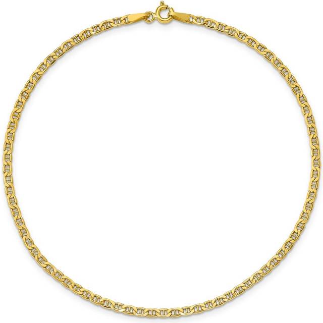Quality Gold BC121-10 14K Yellow Gold 10 in. 2.4 mm Semi-Solid Anchor Chain Anklet
