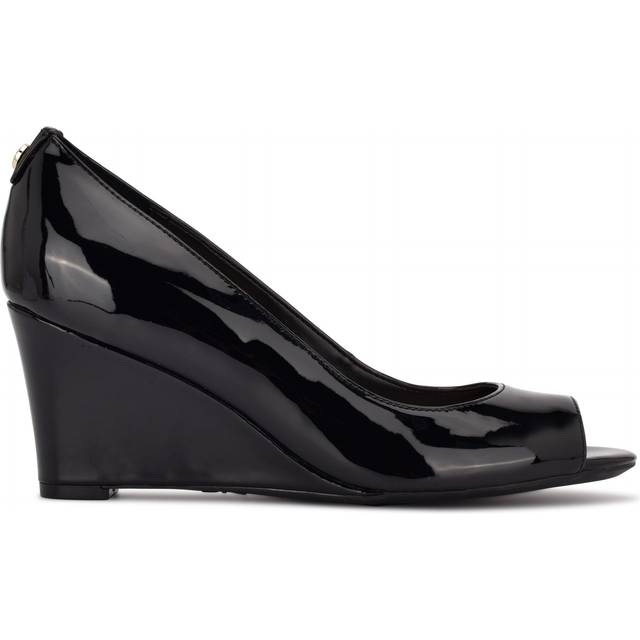 Nine West Women's CAPE9X9 Wedge Sandal  Black Patent  8