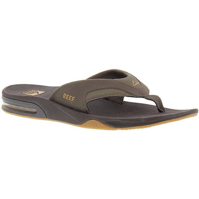 Reef Fanning Synthetic Nubuck Men's Toe Post Sandals - Grey Black - UK 7