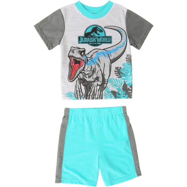 Jurassic World Run Boys Pajama Set | Pajama Sets for Kids - Gray&#47;Green (8)