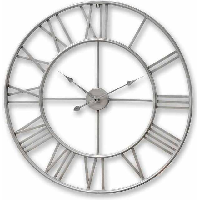 Large Skeleton Wall Clock - Metal - L4 x W80 x H80 cm - Silver