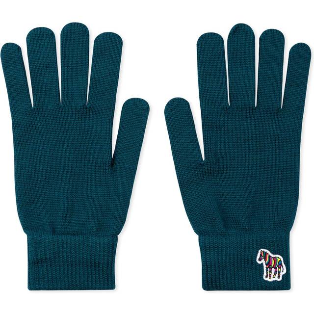 PS Paul Smith Zebra Appliqué Wool Gloves - Blue - One Size