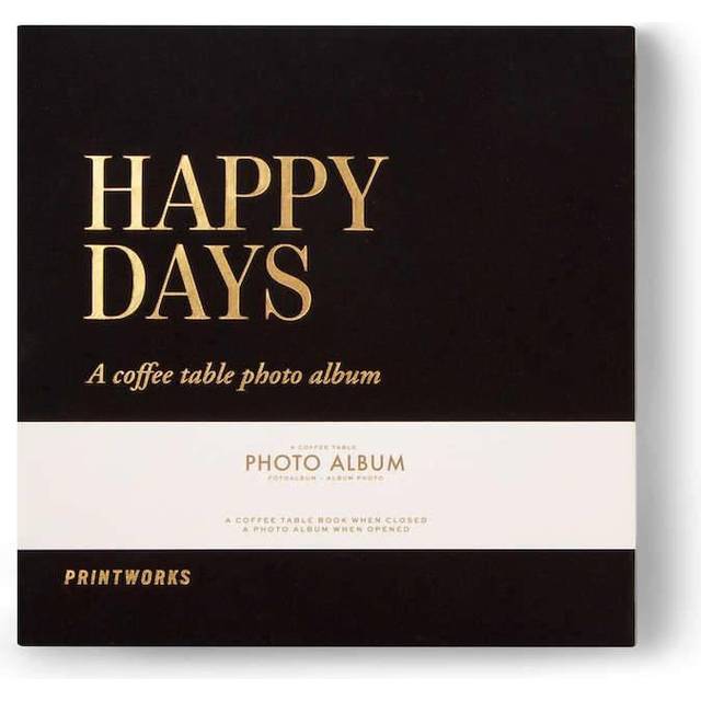 Print Works Black Happy Days Coffee-table Small Photo Album 24.5cm X - BLACK