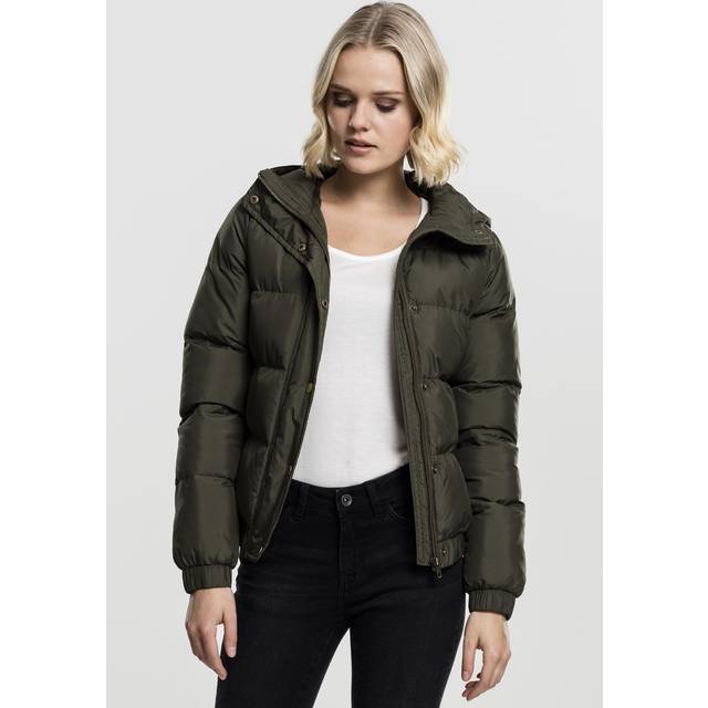 Jacket Urban Classics Ladies Hooded Puffer Jacket Dark Olive L (L)