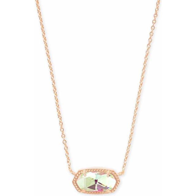 Kendra Scott Elisa Pendant Necklace for Women  Fashion Jewelry  14k Rose Gold-Plated  Dichroic Glass