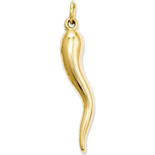 Quality Gold C3041 14K Yellow Gold 3D Italian Horn Charm