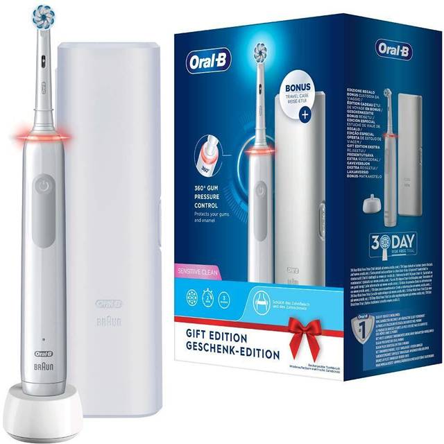 Oral B Pro 3500 Cross Action Black Electric Toothbrush with Travel Case - Toothbrush