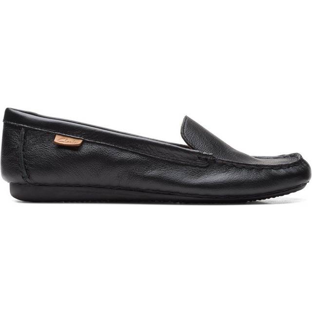 Clarks Womens Flat Shoes Freckle Walk Leather Slip On black - Size UK 3 - Black