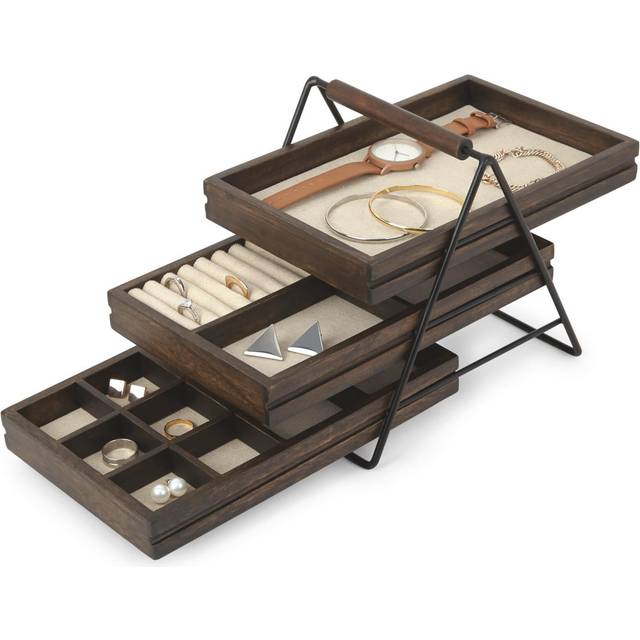 Umbra Terrace Jewel Tray in Black/Walnut