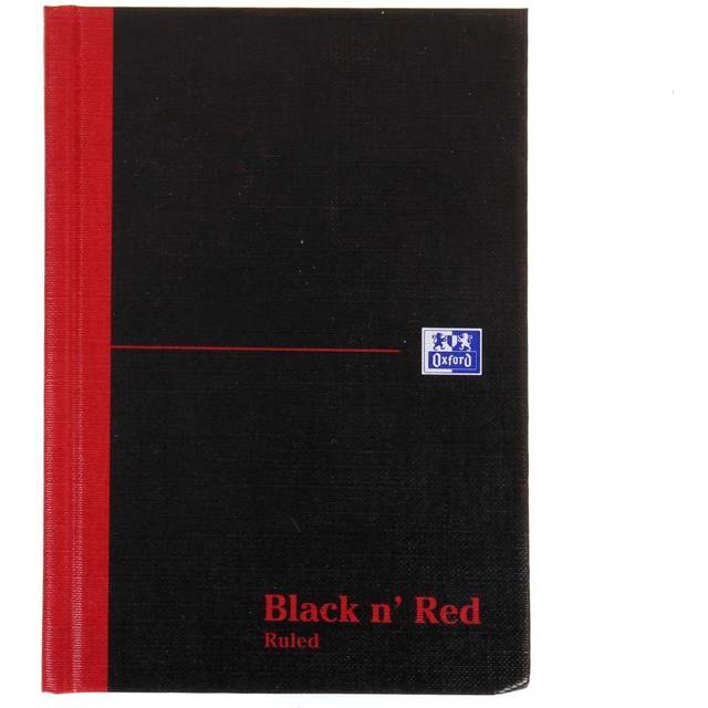 Oxford Black n Red A6 Notebook 192 Pages Casebound Hardback Ruled, none