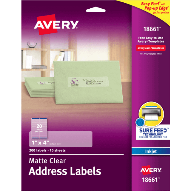 Avery Easy Peel Inkjet Printer Mailing Labels
