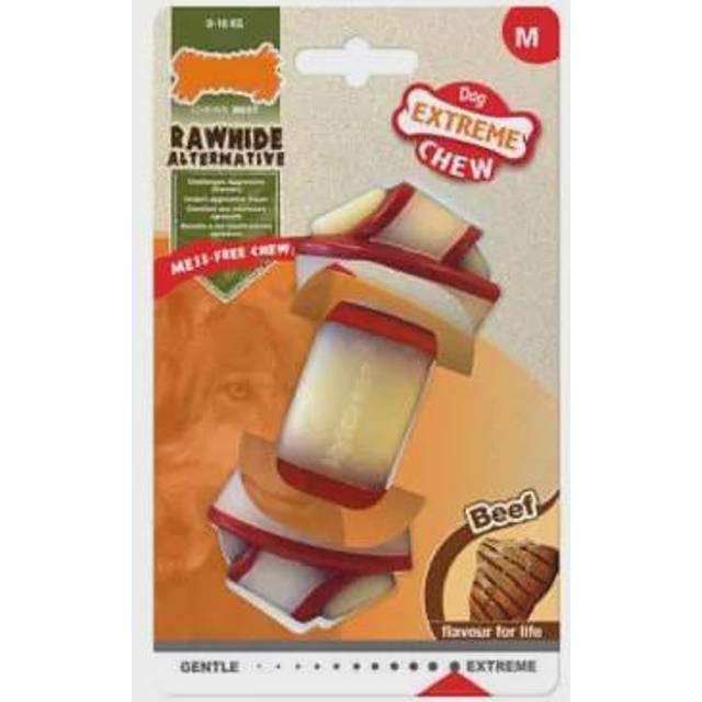 Nylabone Dura Chew Beef Rawhide Knot Bone Dog Toy Medium