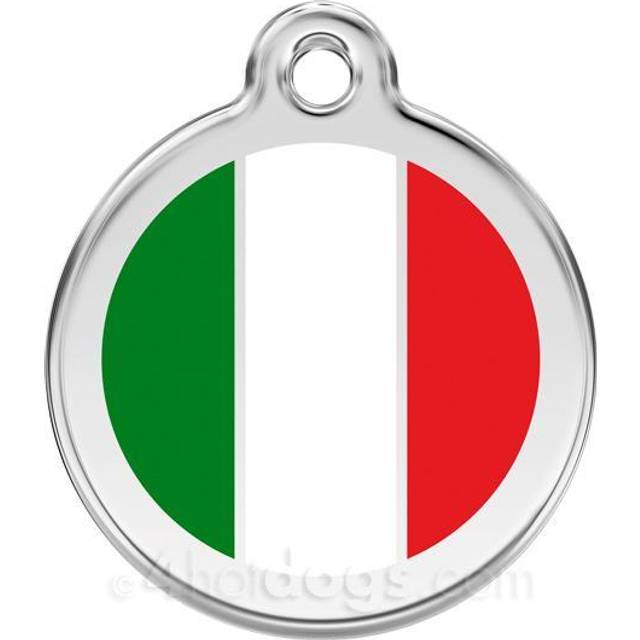 Red Dingo Enamel Dog & Cat ID Tags Italian Flag - Large