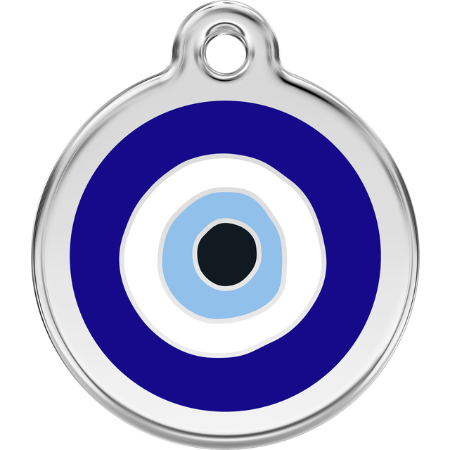 Red Dingo Enamel Dog & Cat ID Tags Evil Eye Dark Blue - Medium