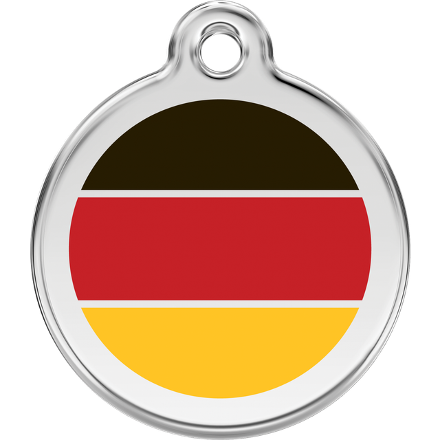 Red Dingo Enamel Dog & Cat ID Tags German Flag - Small