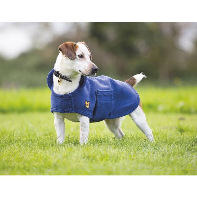 Shires Digby &amp; Fox Dog Towel Coat - Navy Blue Size: XXL