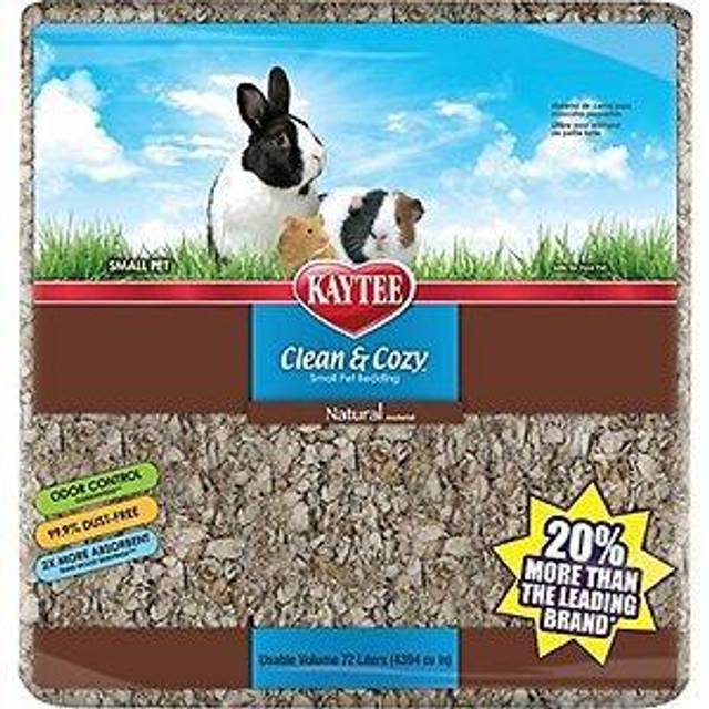 Kaytee Clean & Cozy Strö med luktkontroll för smådjur som möss, ökenråttor, gnagare, hamster, kanin, superabsorberande pappersströ, 99,9% dammfritt, naturligt, 72 liter