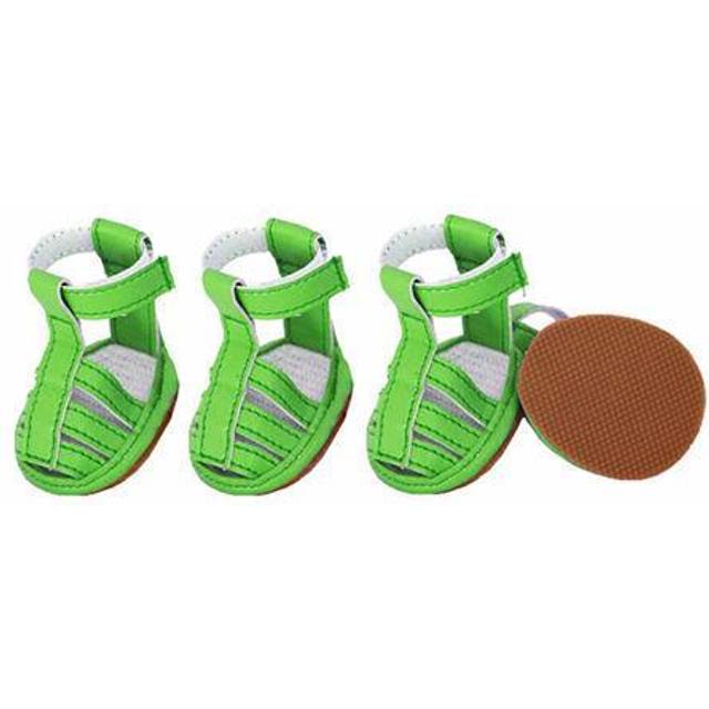 Pet Life LLC F25GNXS Buckle-Supportive Pvc Waterproof Pet Sandals Shoes - Set Of 4
