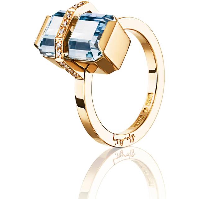 Little Bend Over - Aquamarine Ring Guld 15.00 mm