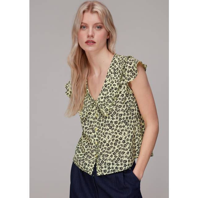 Yellow Floral Oversized Collar Top - Multi (12)