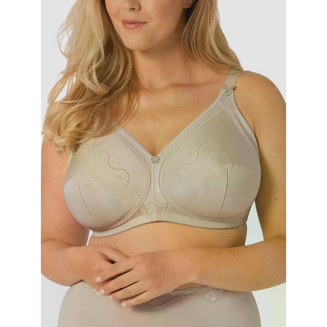 Triumph Womens Doreen + Cotton 01 N Non Wired Full Cup Bra - Beige - Size 34E