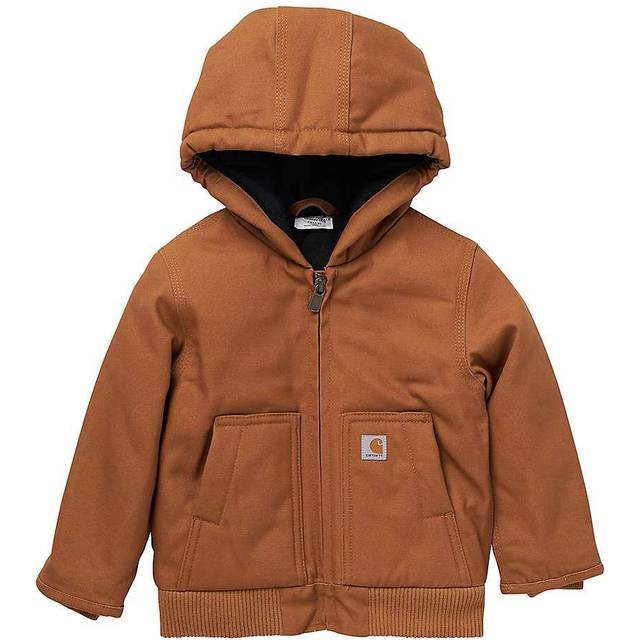 Carhartt Baby Boy's Insulated Hooded Canvas Zip-Up Jacket  Brown  2T