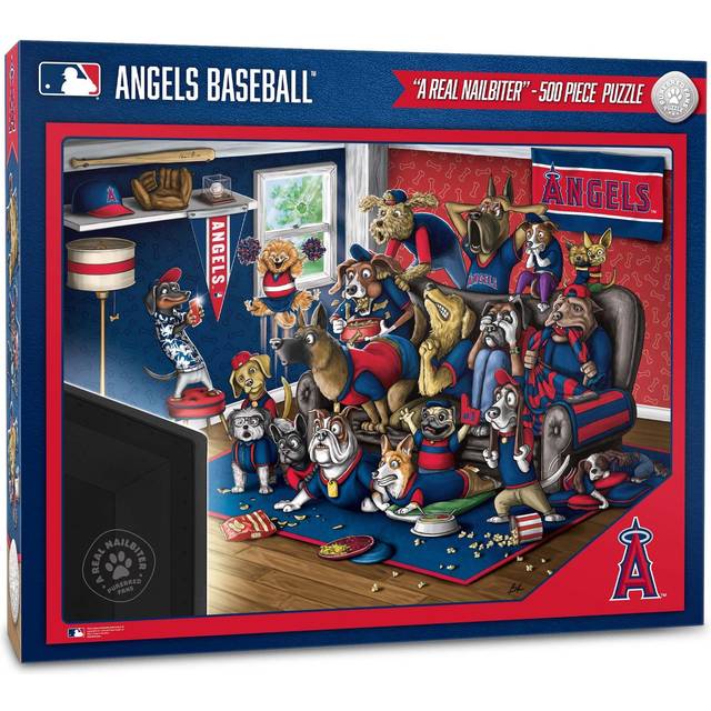 YouTheFan 2502342 18 x 24 in. MLB Los Angeles Angels Purebred Fans Puzzle, A Real Nailbiter - 500 Piece