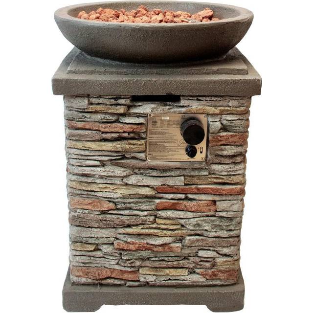 Monster Shop Stone Gas Fire Pit Heater, Brown