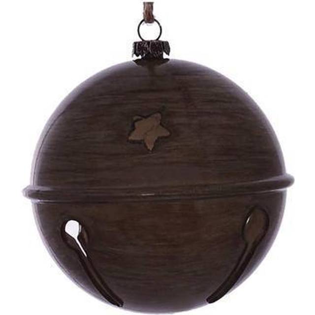 Vickerman 3 Pewter Wood Grain Bell Orn 6/Bag - MC198087