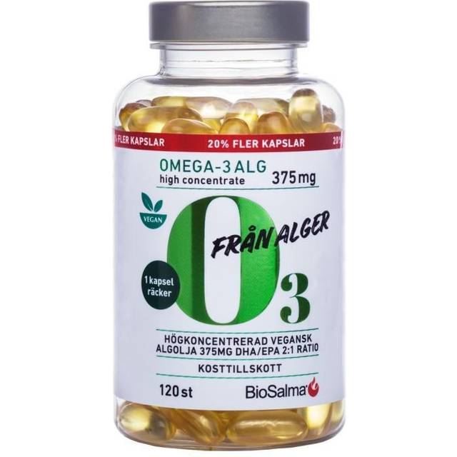 Biosalma Omega-3 av Alg 375mg DHA/EPA 120 st