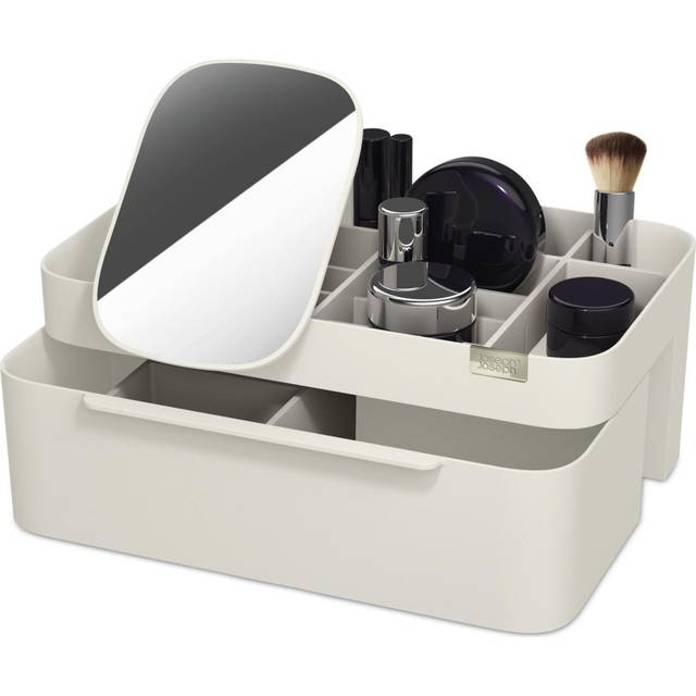 Joseph Joseph Viva Large cosmetic organiser with removable mirror - Shell - Cream