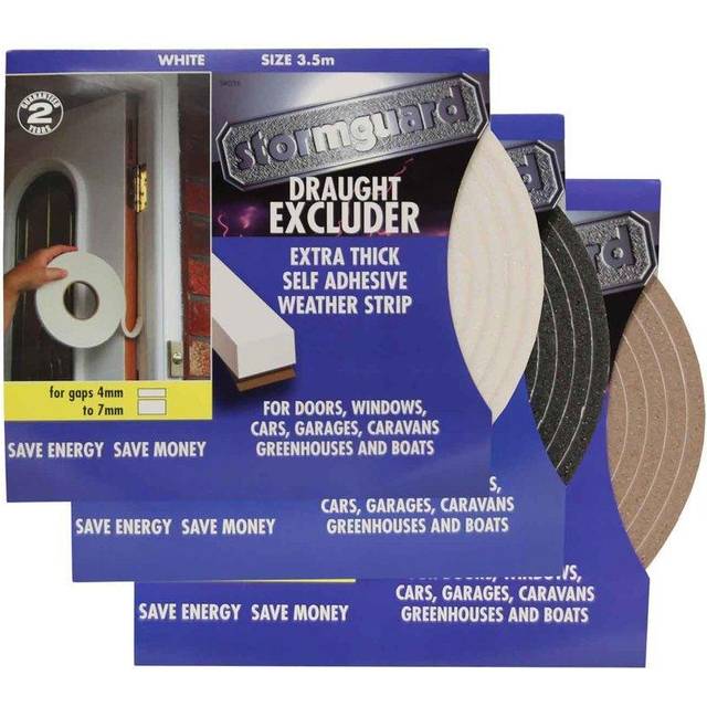 Stormguard Extra Thick Rubber Foam Weatherstrip - 3.5m White