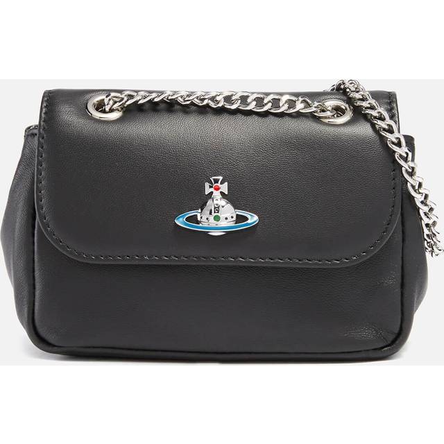 Vivienne Westwood Womens Black Emma Leather Purse With Chain - BLACK