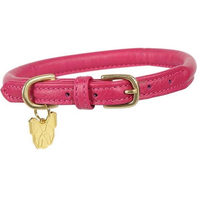 Shires Digby & Fox Rolled Leather Dog Collar - Royal / XS