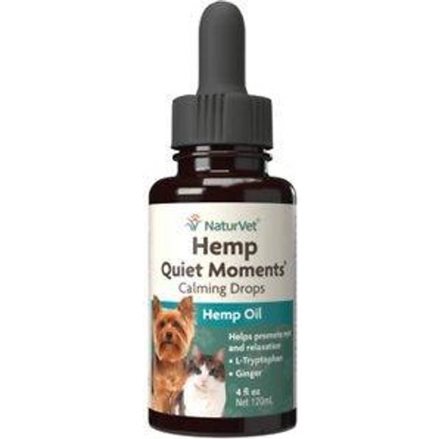 NaturVet Hemp Quiet Moments Calming Drops Hemp Oil for Dogs & Cats 4 fl oz