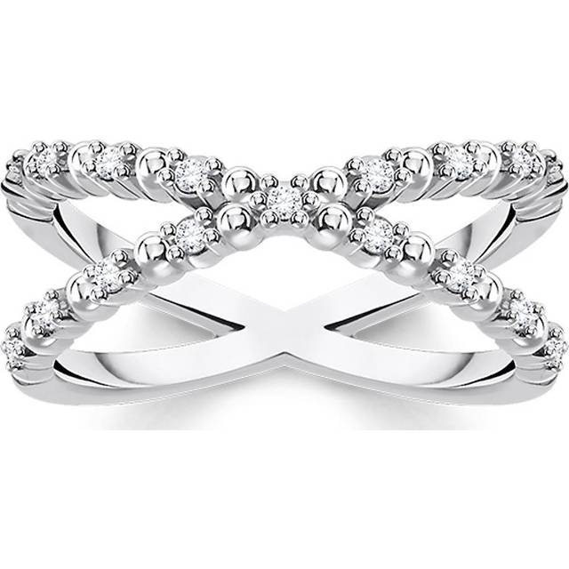 Thomas Sabo bague boules avec pierres blanches argent argent sterling 925 TR2318-051-14-60