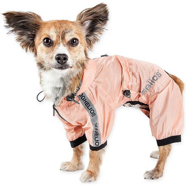 Dog Helios R8PCXL Torrential Shield Waterproof Multi-Adjustable Full Bodied Pet Dog Windbreaker Raincoat - Peach, Extra Large