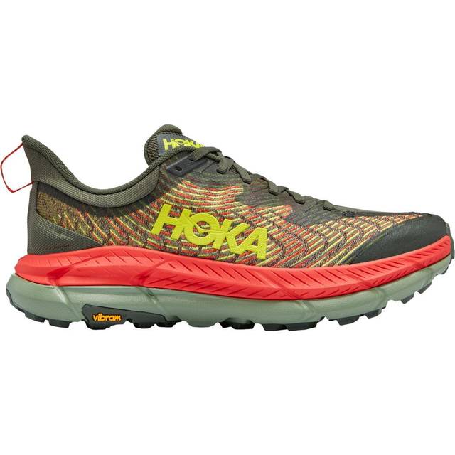 HOKA Mafate Speed 4 Trail Running Shoes - Thyme/Fiesta - UK 7.5