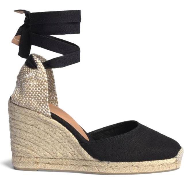 Castañer, Sko, Dame, Sort, 37 EU, Sort Canvas Kilehæle Pumps