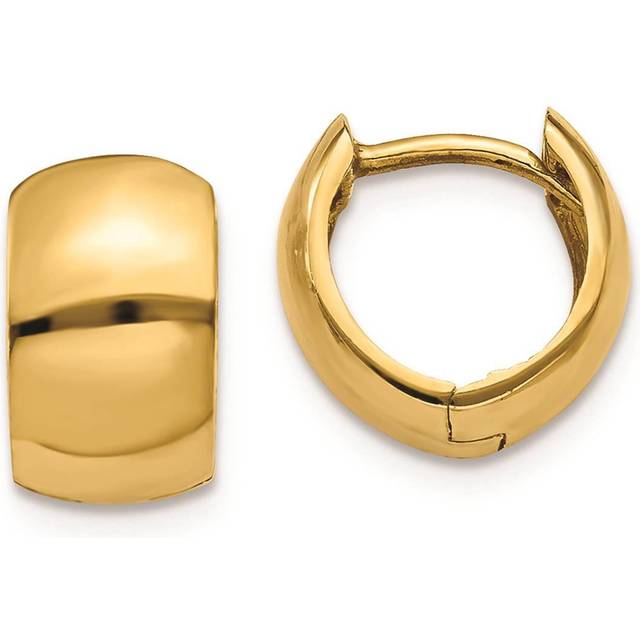 Quality Gold TM614 6 x 7 mm 14K Yellow Gold Hinged Hoop Earrings, Pair