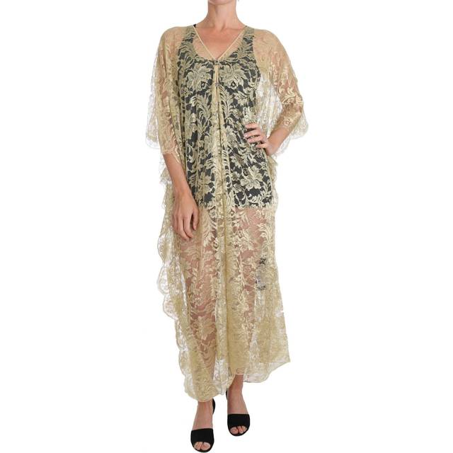 Dolce & Gabbana, Klänning, Dam, 2Xs, Nylon, Blommig Spets Kaftan Sundress Tunika Cape - yellow (2XS)