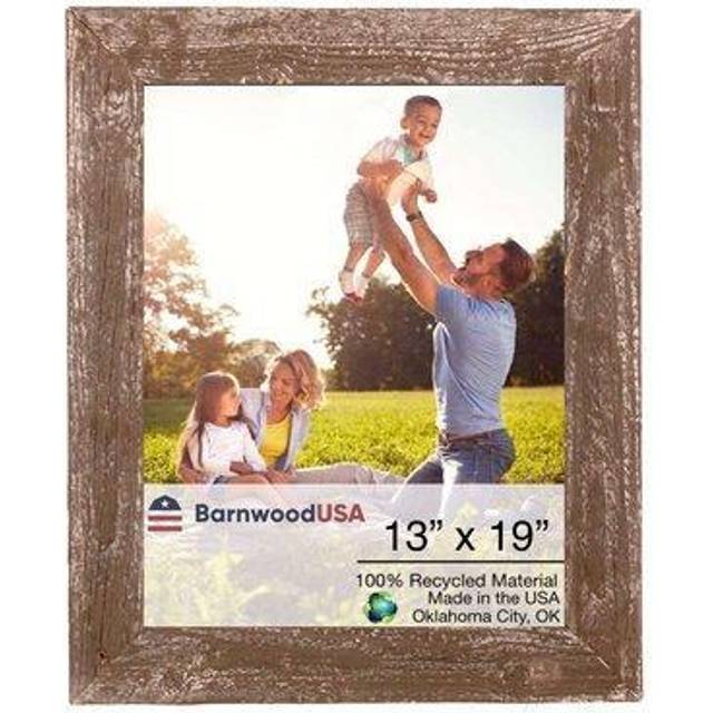 BARNWOODUSA | Farmhouse 13x19 Picture frame | 1 1/2 inch Molding | 100% Reclaimed Wood | Rustic | Espresso