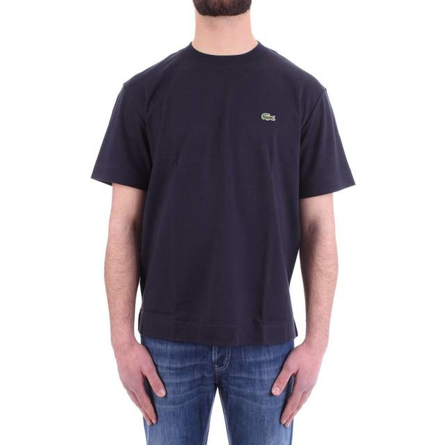 Lacoste – Basic – Marinblå t-shirt med rund halsringning och logga