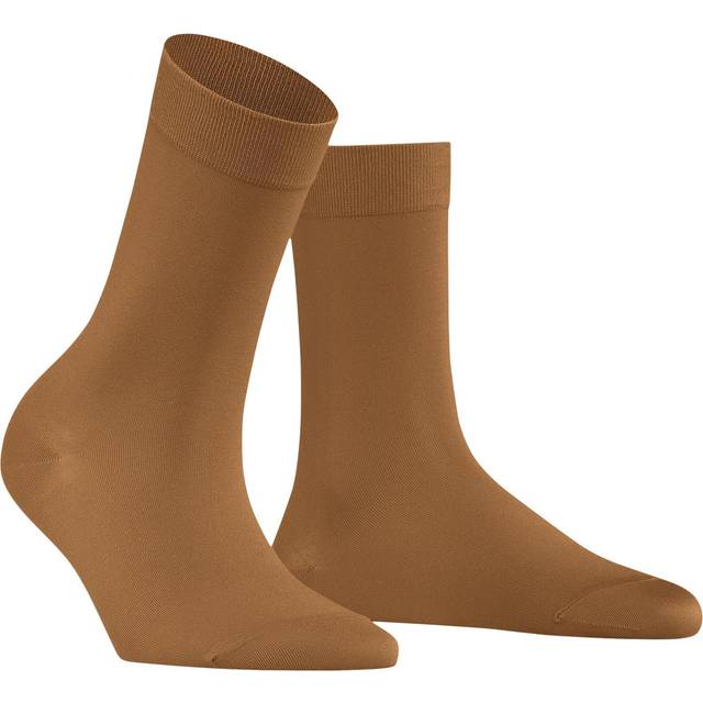 FALKE kvinnors bomull touch W SO tunn enkel 1 par strumpor, grön (oliv 7298), 2,5-5, Grön (oliv 7298), 35.5-38 EU