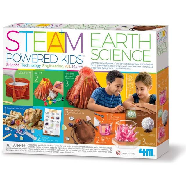 4M STEAM Earth Science Kit – Volcano, Crystal Mining & Growing Fun for Kids