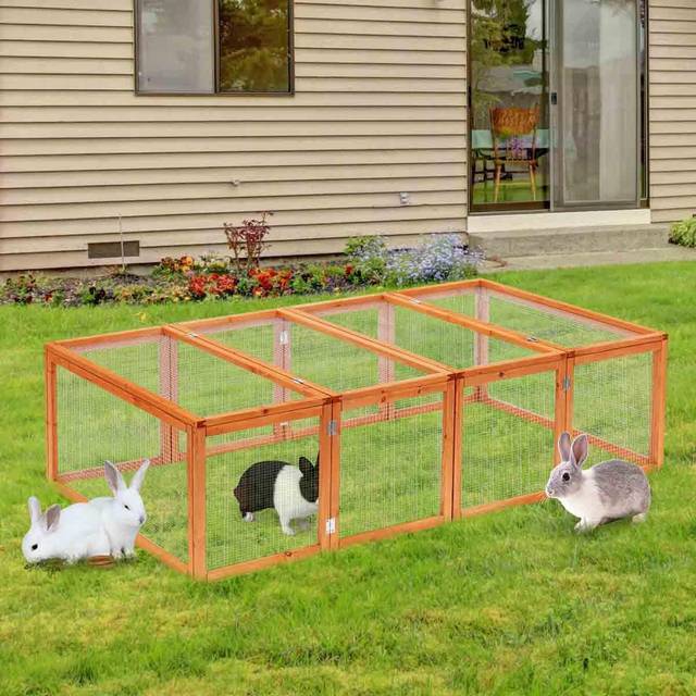 PawHut Rabbit Cage Natural 1000 mm x 1810 mm x 480 mm